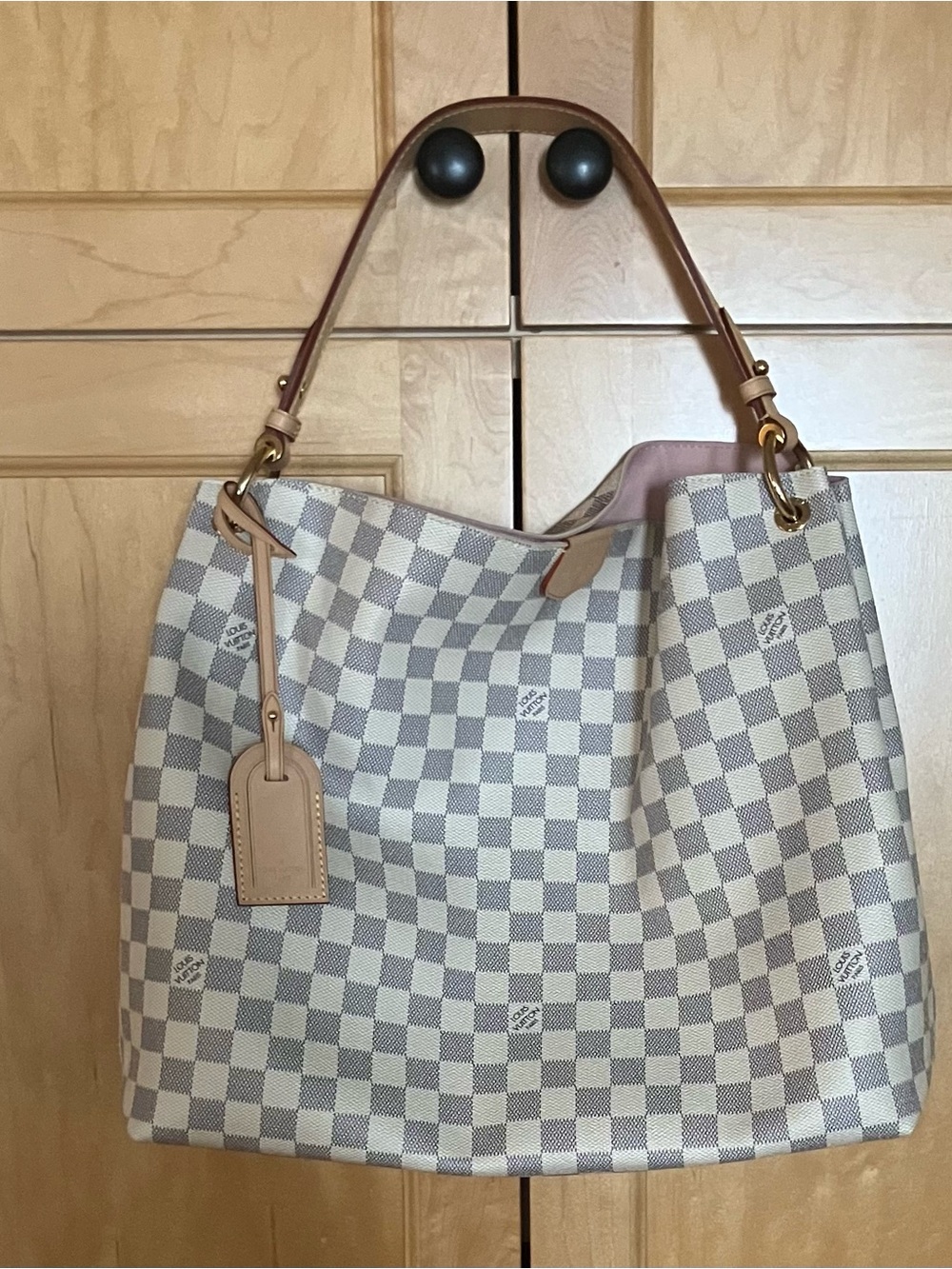 Louis Vuitton Graceful MM Damier Azur Hobo Shoulder Bag | Excellent Condition